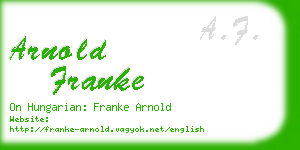 arnold franke business card